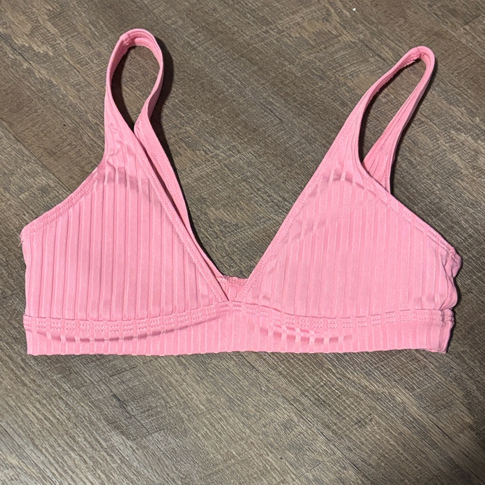 SHEIN Pink Ribbed Bralette
